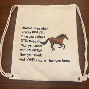 Horse Canvas Drawstring Bag